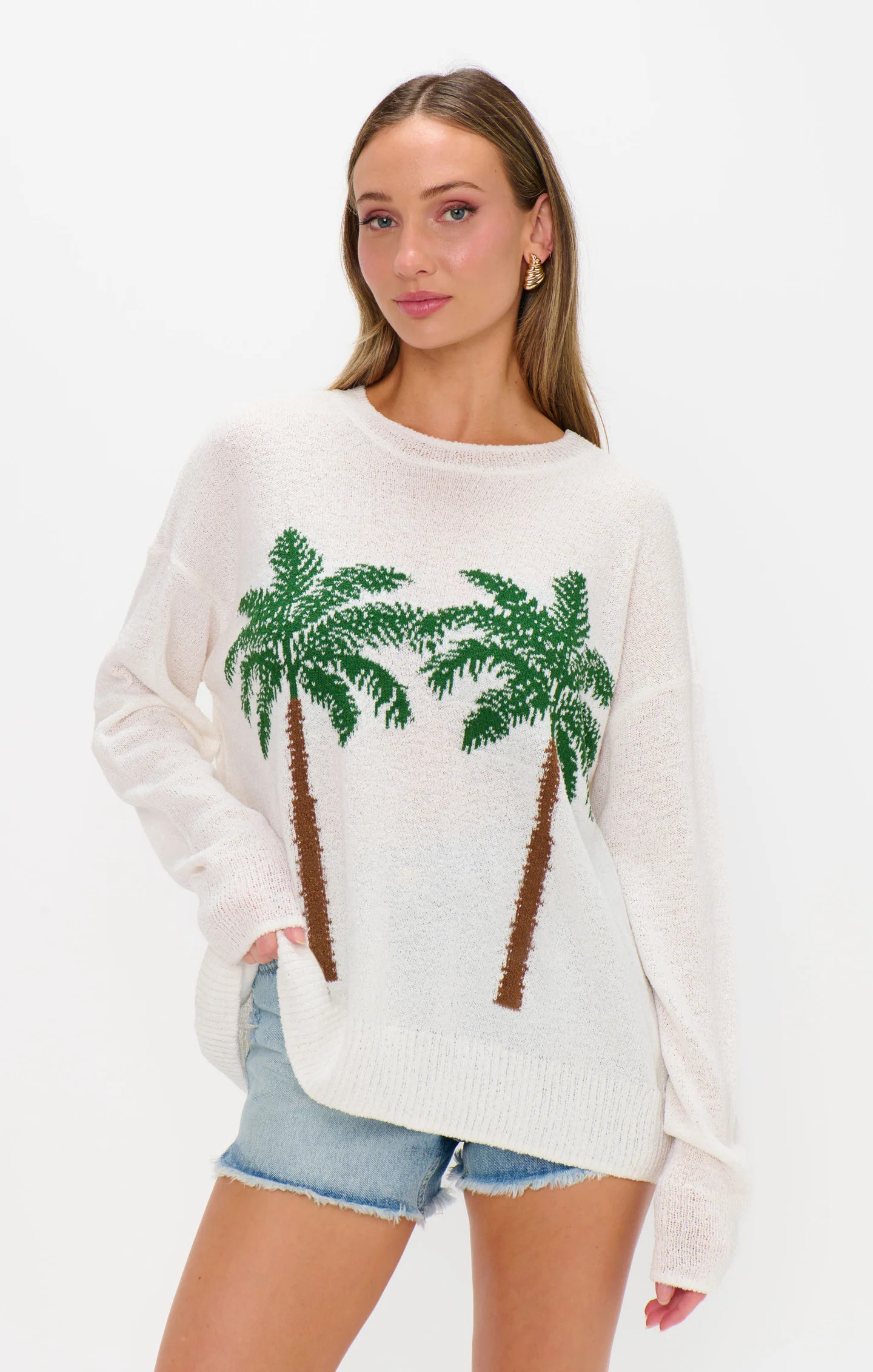 Woodsy Sweater ~ Palm Tree Graphic Knit | Show Me Your Mumu