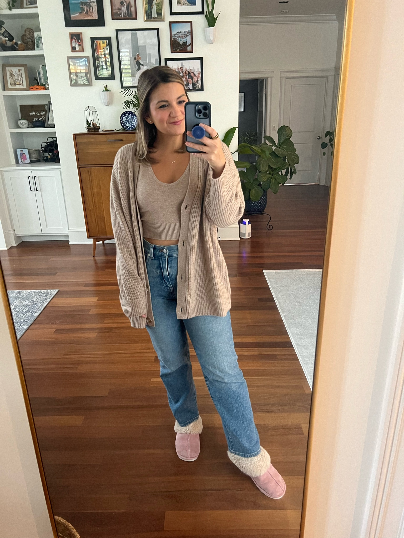 Cardigan - super oversized! I got a small and it’s very big 
Sweater tank - small
Jeans - petite 27

#LTKstyletip #LTKGiftGuide #LTKfindsunder100