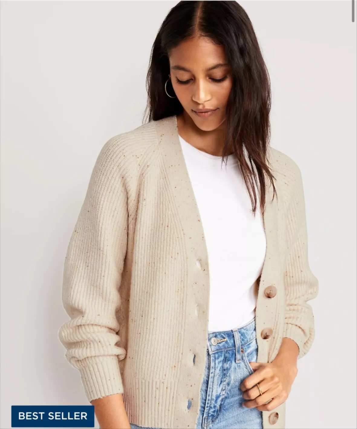 OPEN STITCH BUTTON FRONT CARDIGAN