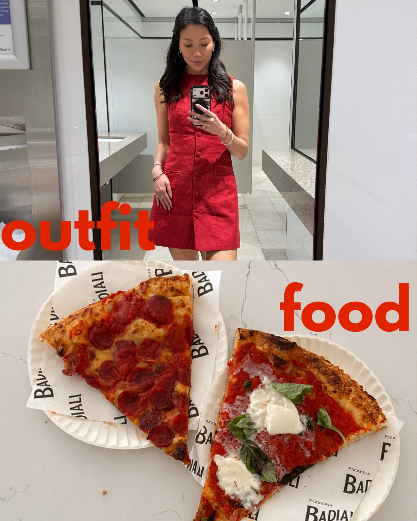 My week in outfits + food 💃🍕

Dressed up just to eat pizza standing up. Worth it.

Dress: @commense.official 
Pizza: @badiali

The fit, the treat, the nails. When everything just matches without trying.

Outfit: @aritzia @quince @dynamiteclothing @lespecs
Donut: @marrymemochi

Quiet outfit, loud dessert. This is my version of balance.

Outfit: @dynamite @zara @cafune.official 

Life is short, buy the bag, eat the dumplings.

@mineandyoursco @pearl_harbourfront