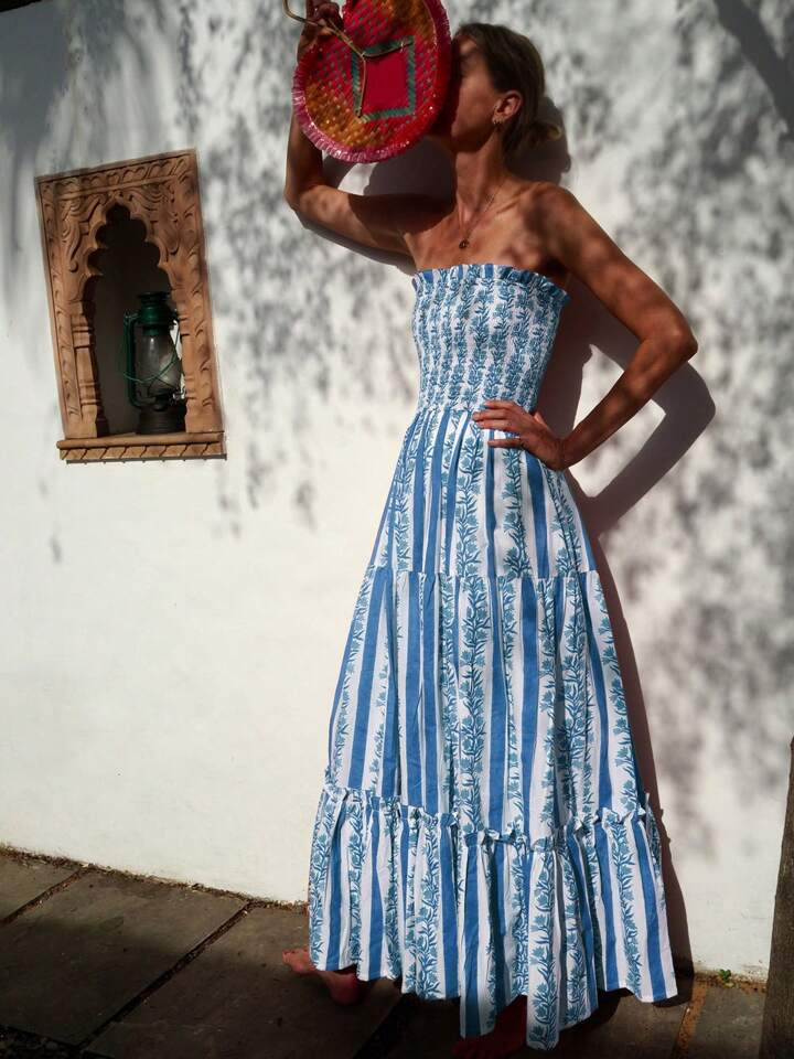 Women's Summer Strapless Tube Top Maxi Dresses Off Shoulder Boho Beach Long Dress Sundress | SHEIN