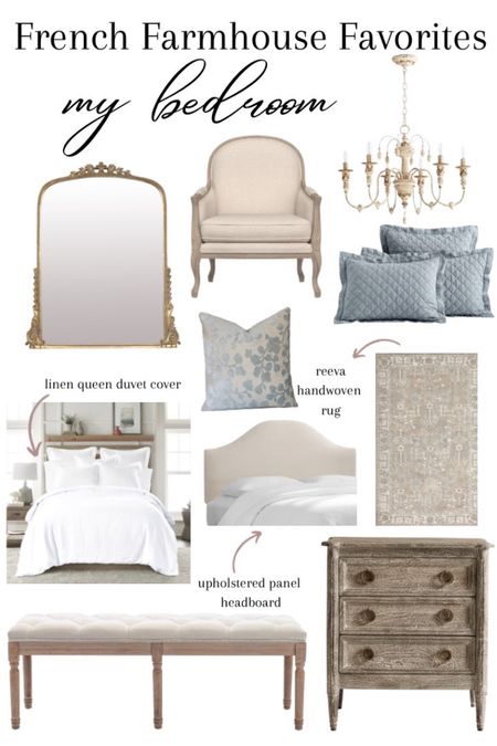 Furniture and accessories from my bedroom - follower favorites! Frenchcountry frenchfarmhouse masterbedroom primarybedroom bedroomdecor homedecor bedding mirror chair rug dresser 



#LTKunder100 #LTKhome