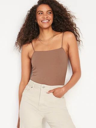 Fitted Cami Rib-Knit Bodysuit for Women | Old Navy (US)