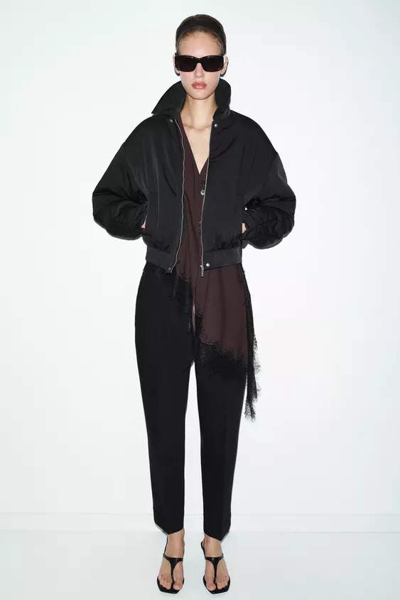 PLEATED PANTS WITH CUFFED HEM | Zara US