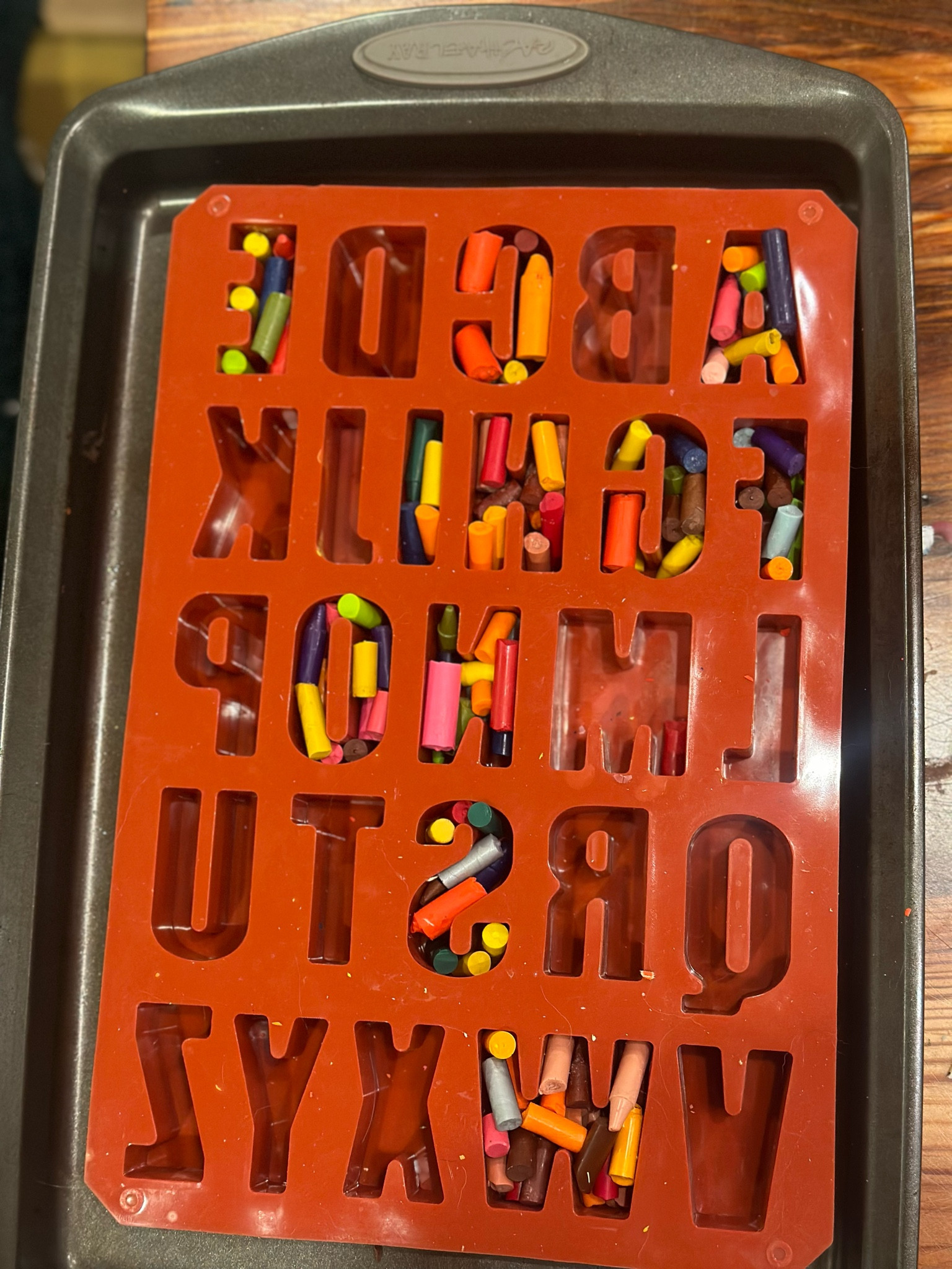 last minute valentine’s for worth’s class! we made letter crayons out of this silicon mold. super fun and worth loved helping! 