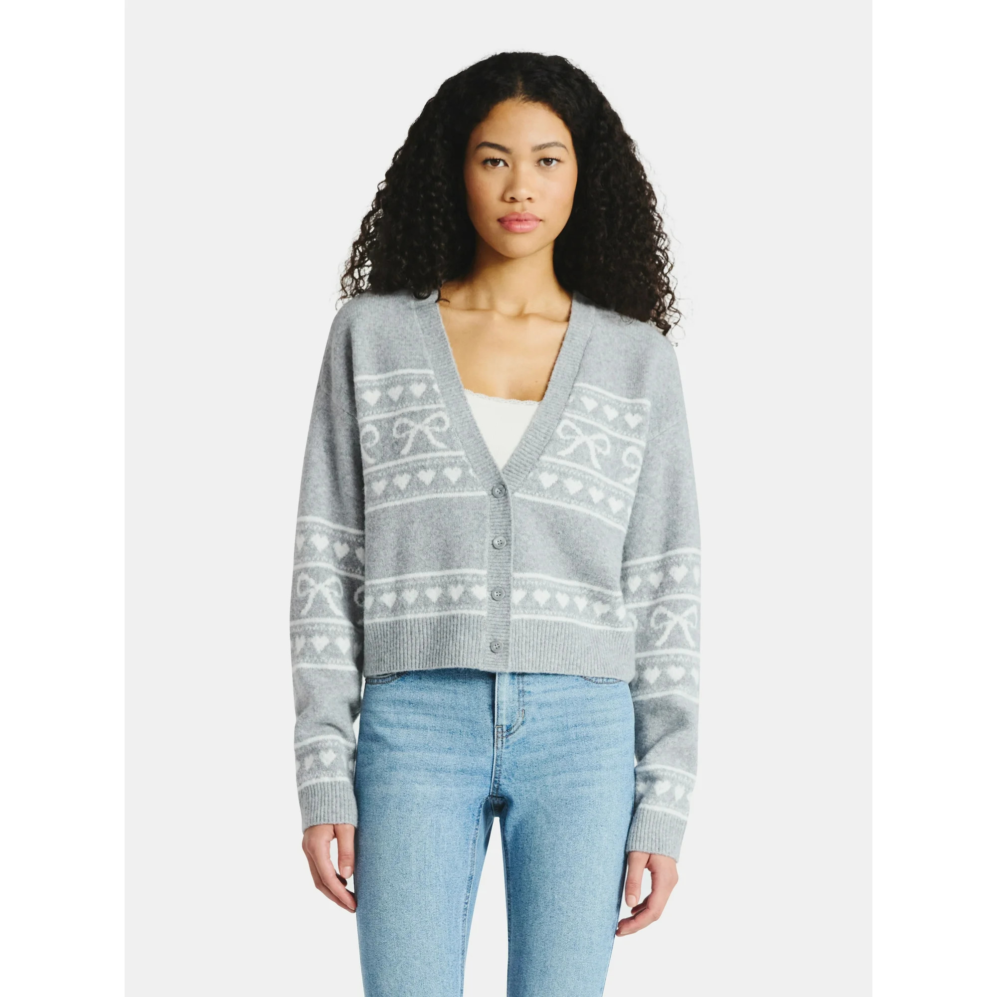 No Boundaries Button-Front Cardigan, Women's - Walmart.com | Walmart (US)