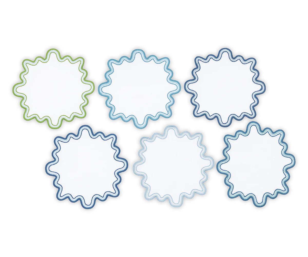 Wave Cocktail Napkin Set of 6 | Over The Moon