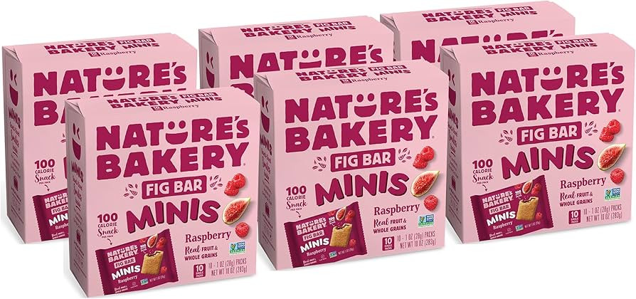 Nature's Bakery Fig Bar Minis, Raspberry, Whole Grain, Vegan Friendly, Kosher, Non-GMO, 10 Ounce ... | Amazon (US)
