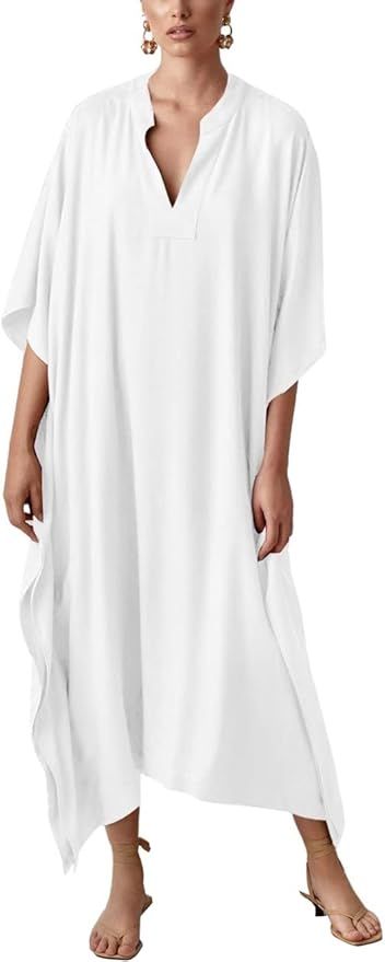 Bsubseach Women Kaftan Dresses Caftan Loungewear Maxi Dress Swimsuit Cover Up Beachwear | Amazon (US)