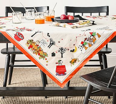 Peanuts™ Great Pumpkin Organic Cotton Table Throw | Pottery Barn (US)