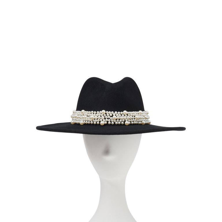 Scoop Women's Faux Pearl Bead Fedora Hat | Walmart (US)