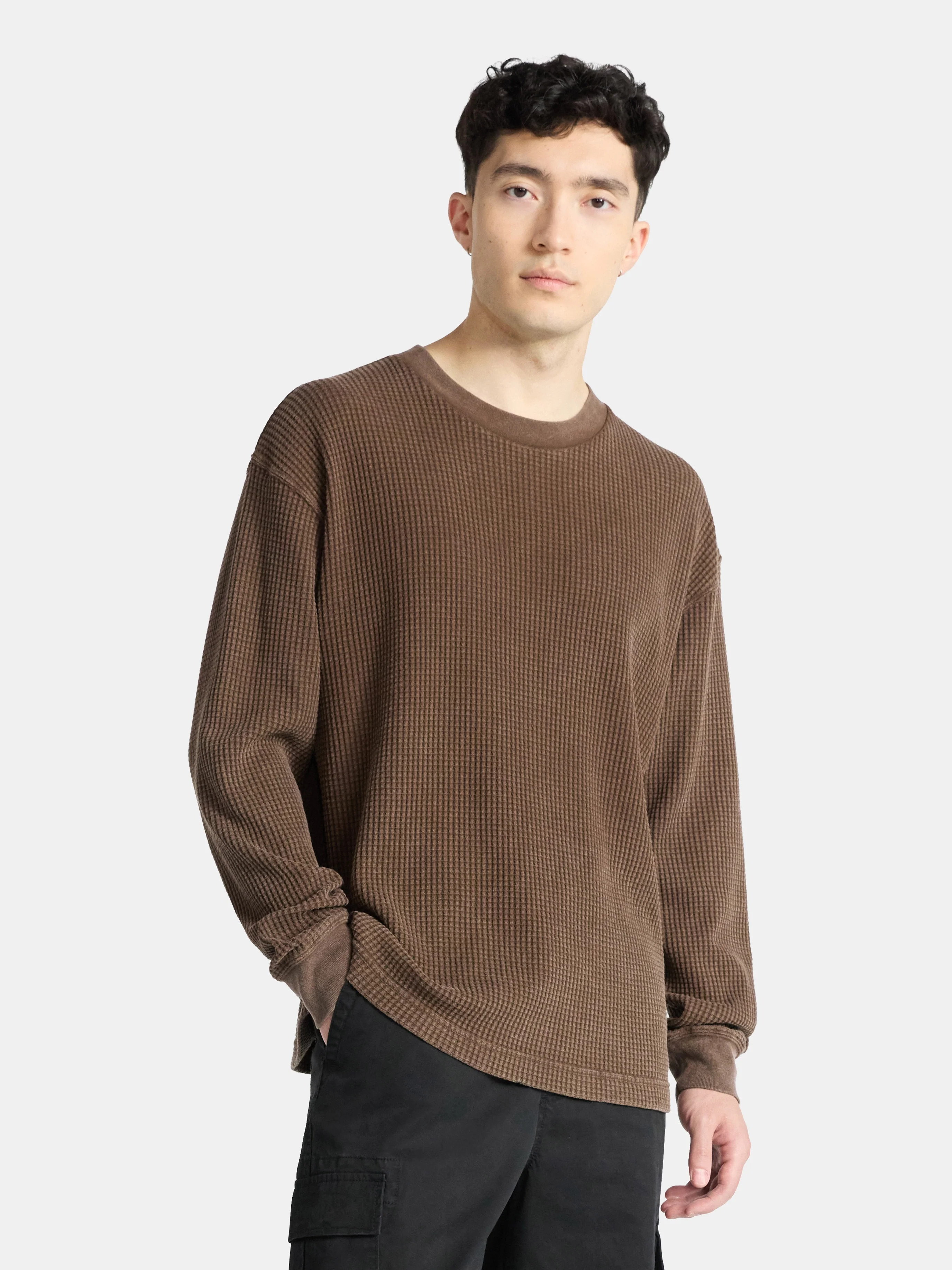 No Boundaries Thermal Tee with Long Sleeves, Men's & Big Men's | Walmart (US)