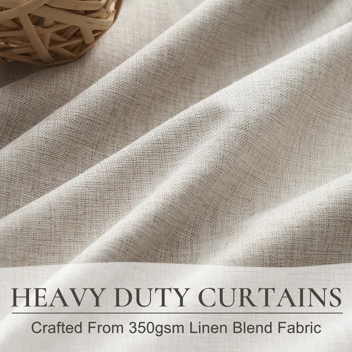 Natural Linen Pinch Pleated Blackout Curtains & Drapes 96 Inch Long Bedroom/Livingroom Farmhouse ... | Wayfair North America