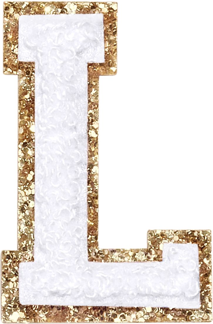 Blanc Glitter Varsity Letter Patches | Stoney Clover Lane Patches | Stoney Clover Lane