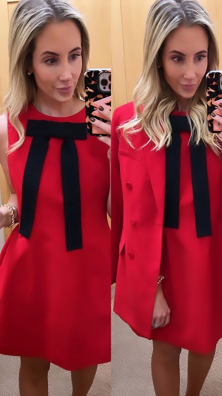 Can’t get enough of this holiday dress set. The perfect red dress for the holidays. And the perfect red blazer. Recommend 10/10. I take the small - my normal size in both. 

#LTKHoliday #LTKSeasonal