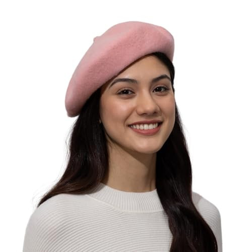 Classic Wool Pink Beret Hats for Women Man Painter hat French Beret for Man Woman Warm Winter Hat Simple Solid Pure Color Unisex for Woman .(US, Numeric, 7 1/8, Pink) | Amazon (US)