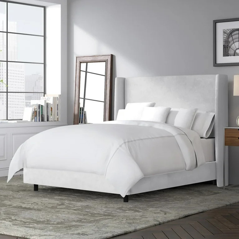 Skyline Upholstered Wingback King Bed in White | Walmart (US)
