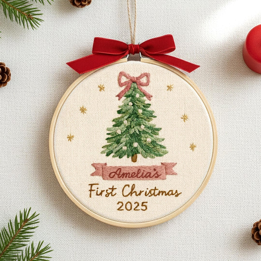 Not Arrive by Dec. 24th, No Fastship - Personalized Baby’s First Christmas Embroidery Hoop Orna... | Etsy (US)