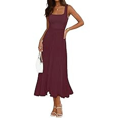 MEROKEETY Women's Summer Midi Dress 2026 Spring Sleeveless Pleated A Line Casual Business Work Co... | Amazon (US)