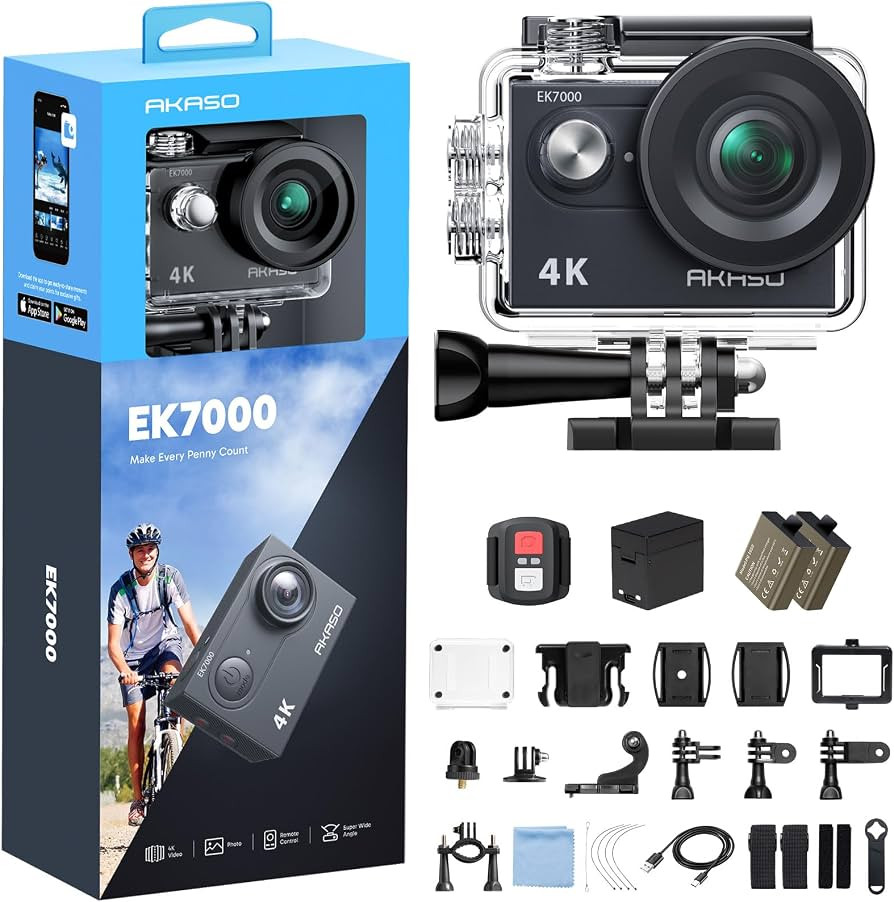 AKASO EK7000 4K30FPS 20MP WiFi Action Camera with EIS Ultra HD 131FT Waterproof Underwater Camera... | Amazon (US)