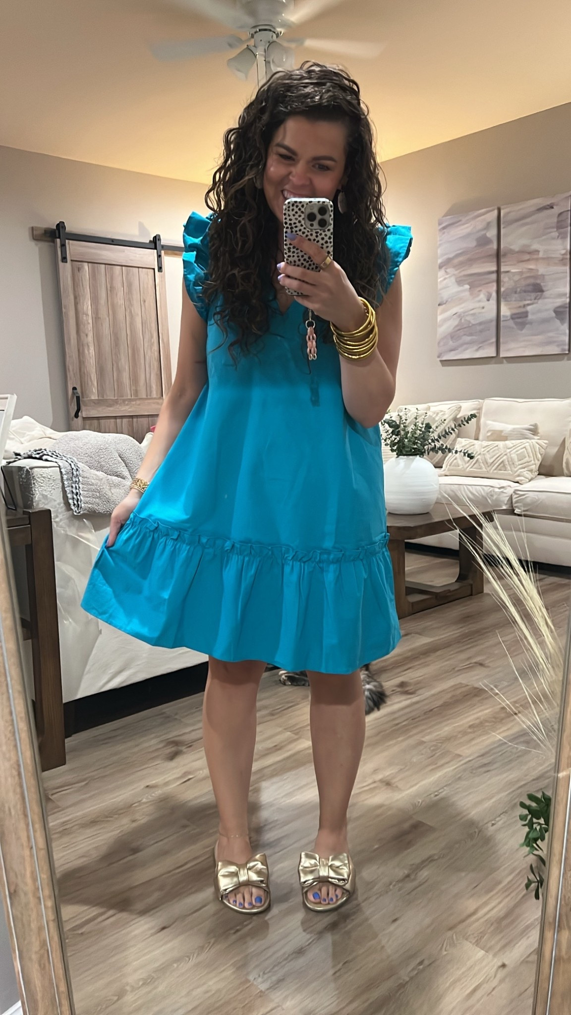 Bright and fun ruffle dress!!!! Wearing a medium! 

#LTKWorkwear #LTKMidsize
