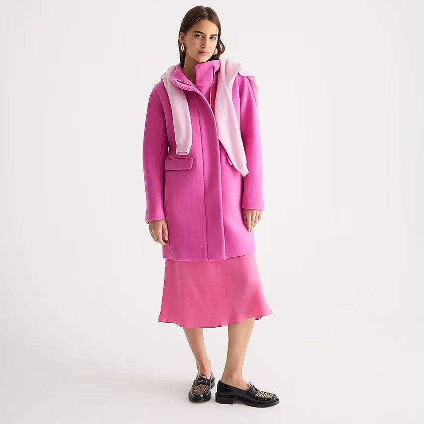 New cocoon coat in Italian stadium-cloth wool | J.Crew US