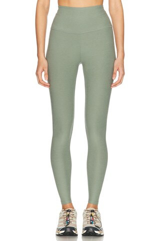 Beyond Yoga Spacedye Caught in The Midi High Waisted Legging in Sage | FWRD 