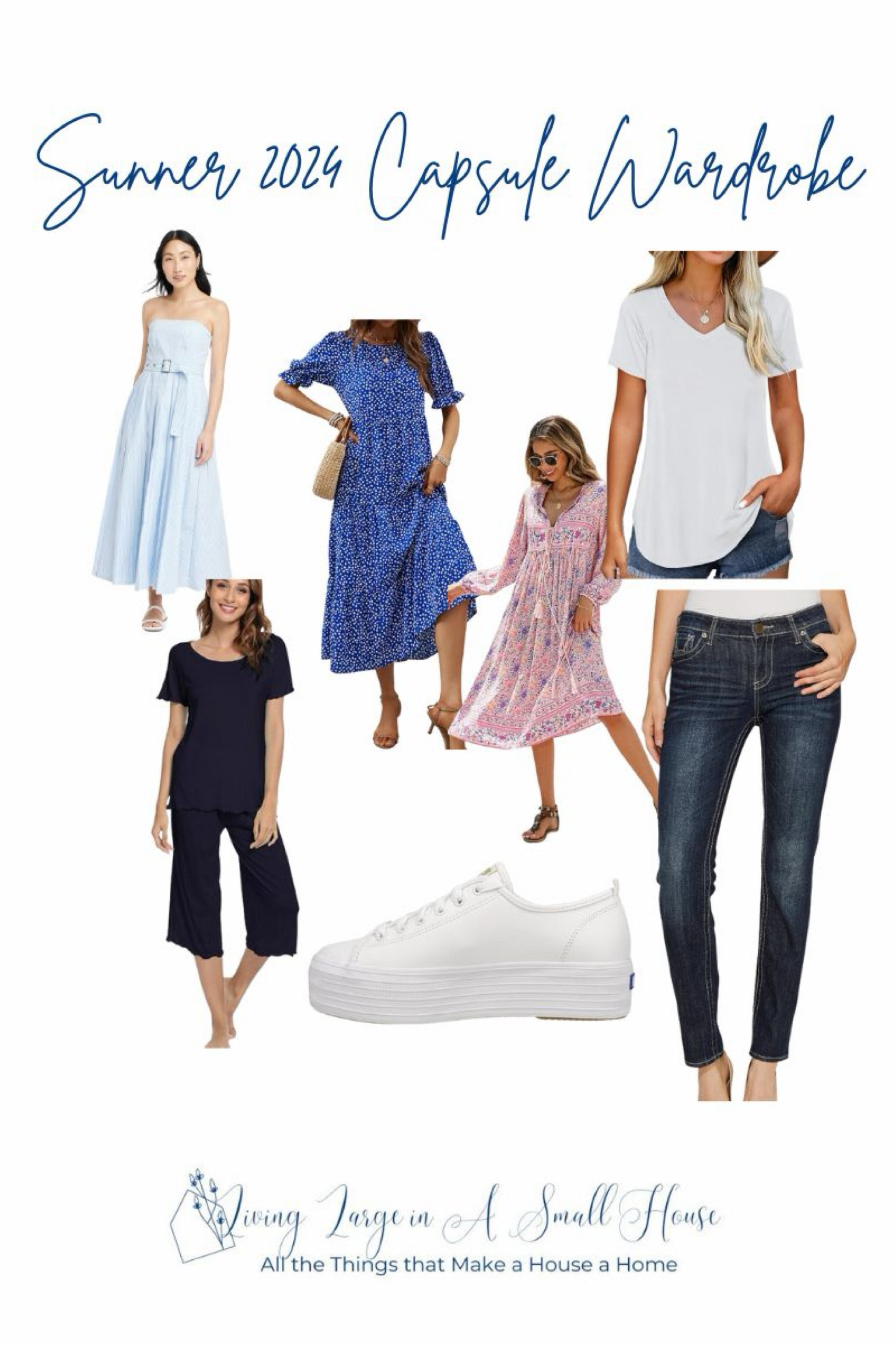 Summer Capsule Wardrobe 
Perfect for summer travel, outings, or date night. Dress up or down for every occasion. 
#traveloutfit #summeroutfit #summerclothes #capsulewardrobe 

#LTKSeasonal #LTKTravel #LTKStyleTip