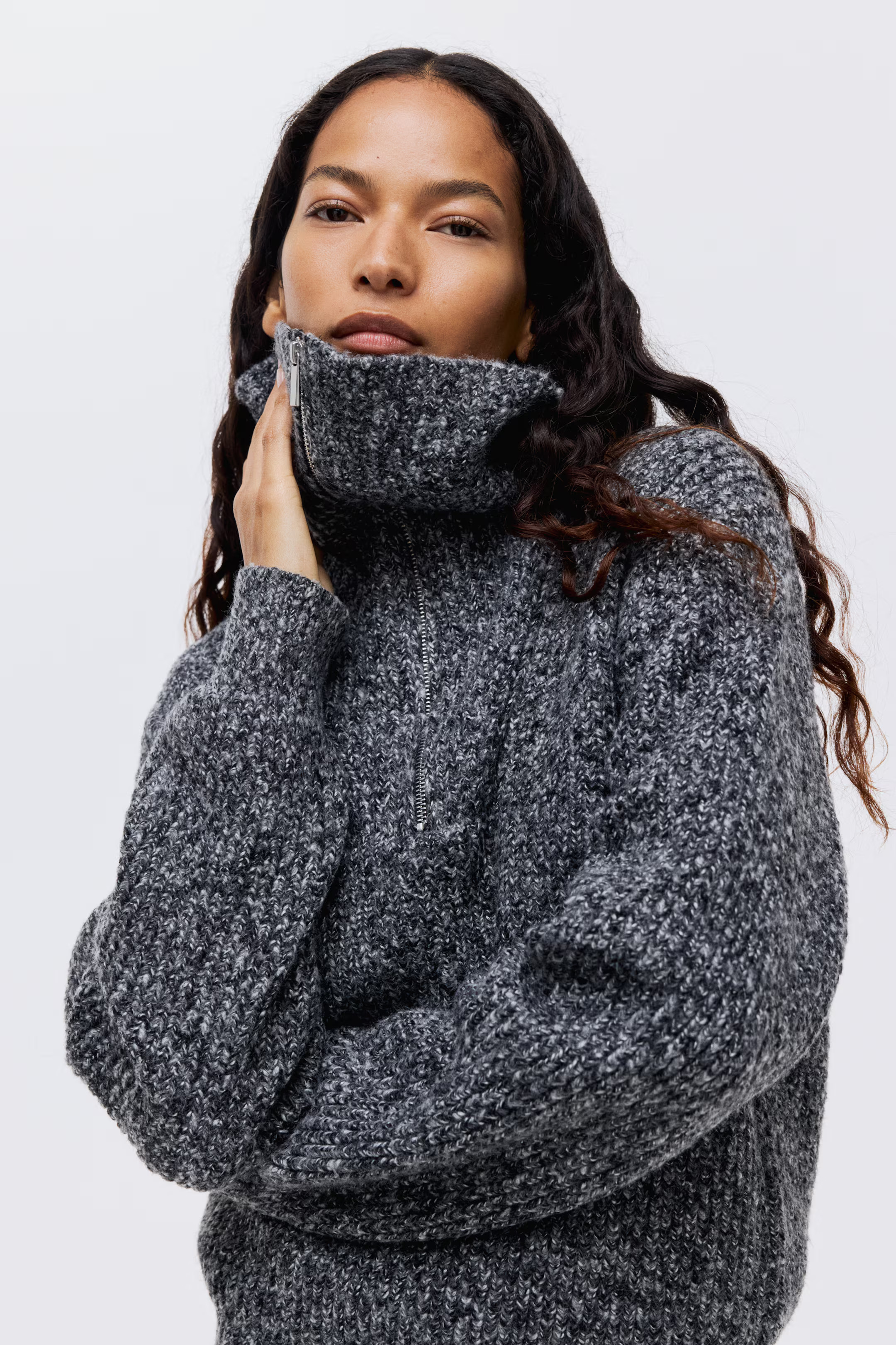 Rib-Knit Half-Zip Sweater | H&M (US + CA)