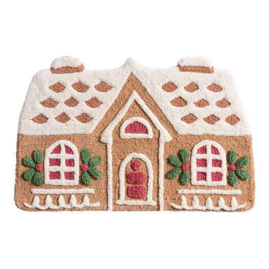 Multicolor Gingerbread House Tufted Bath Mat by World Market | World Market