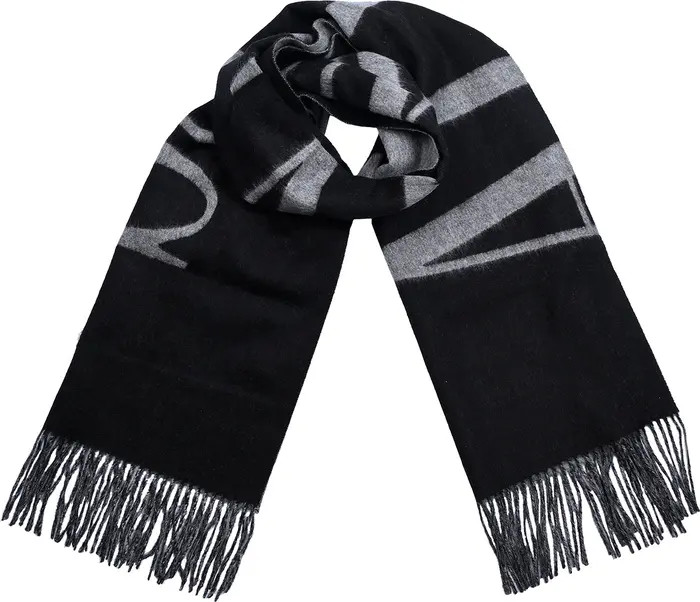 Reversible Logo Wool Scarf | Nordstrom