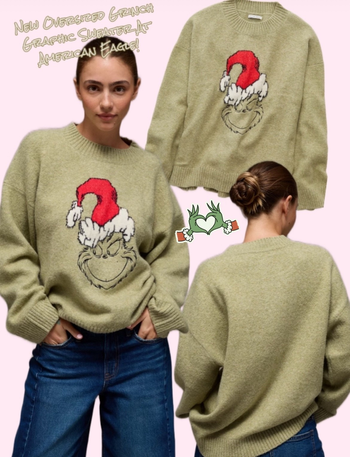 New Oversized Grinch Graphic Sweater at AE

#LTKBeauty #LTKStyleTip #LTKHoliday