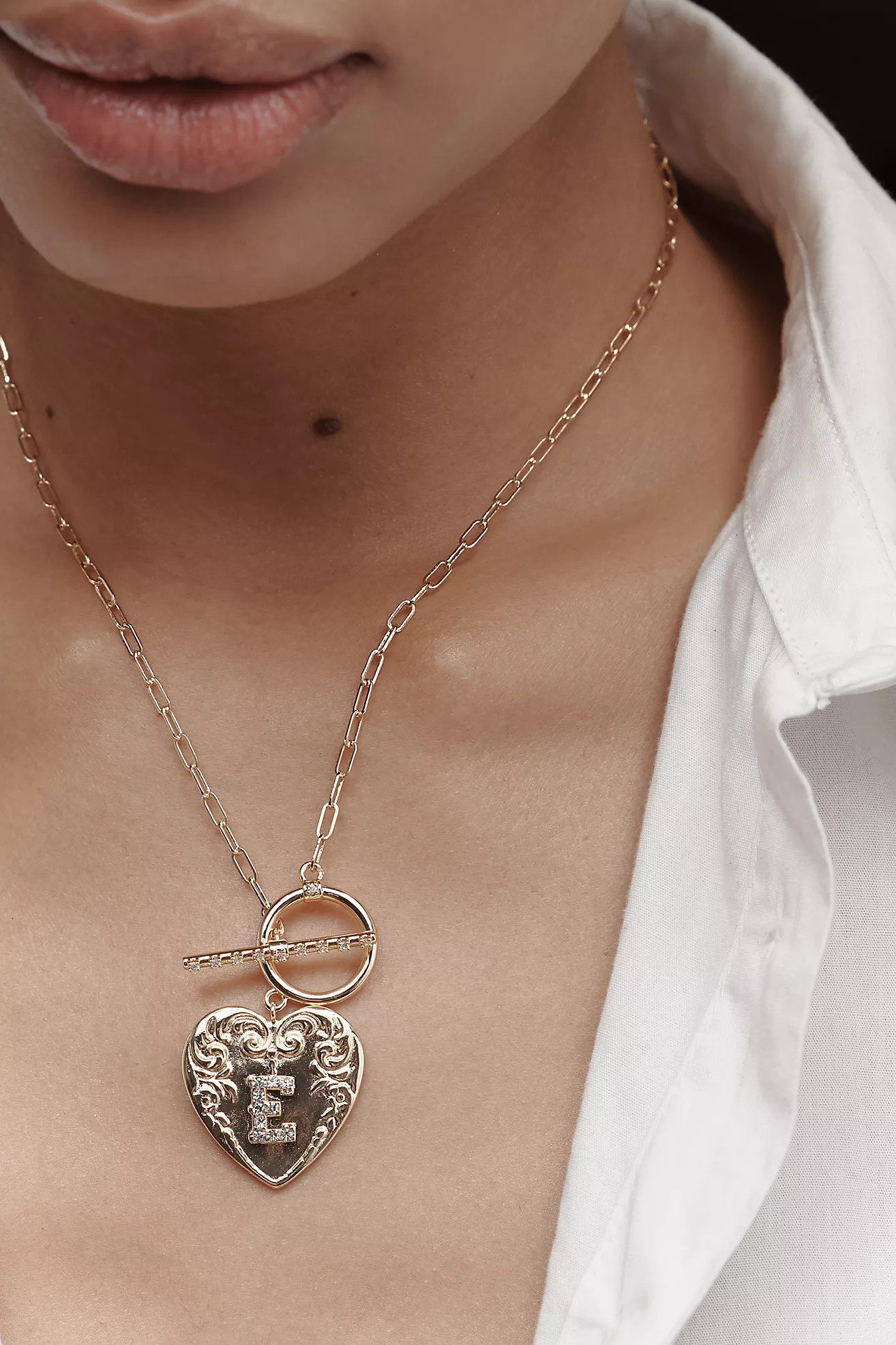 Monogram Heart Toggle Necklace | Anthropologie (US)