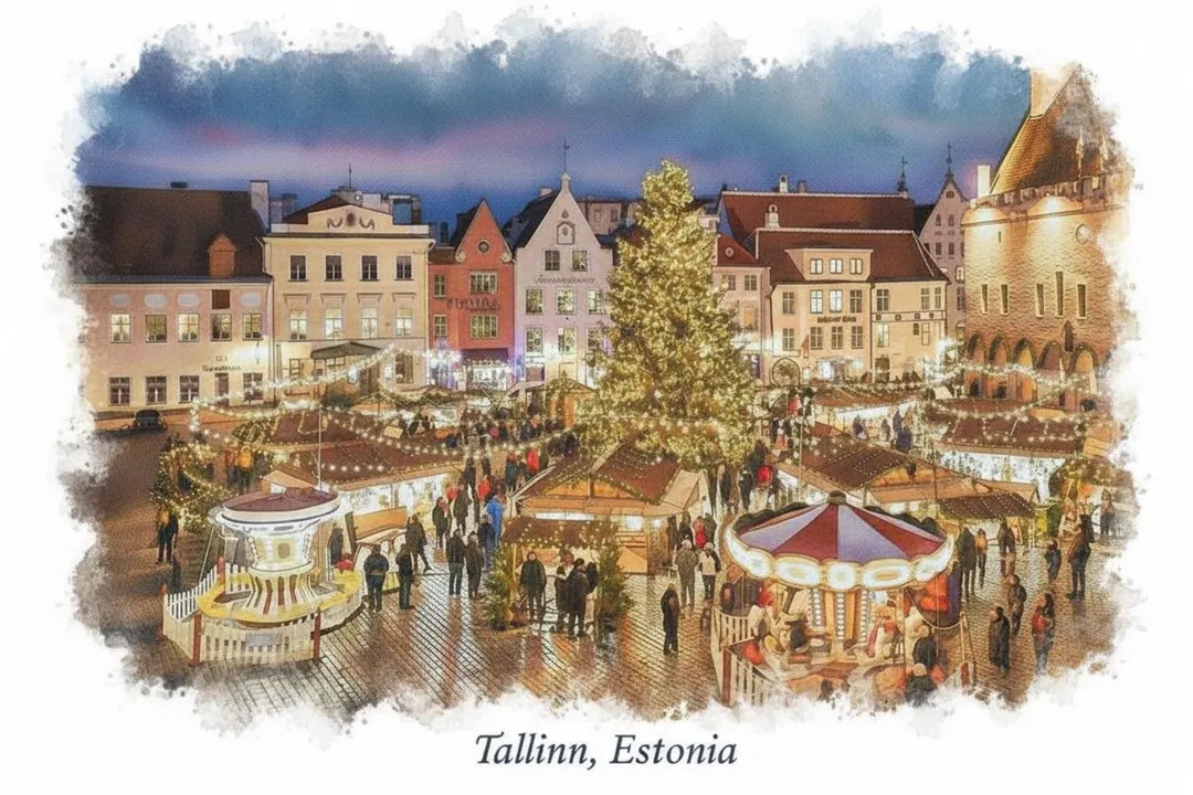 Tallinn Estonia Christmas Market PNG Set, Winter Village Digital Print - Etsy | Etsy (US)