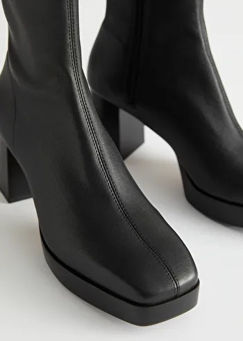 Block Heel Stretch Boots - Black - & Other Stories GB | & Other Stories (EU + UK)
