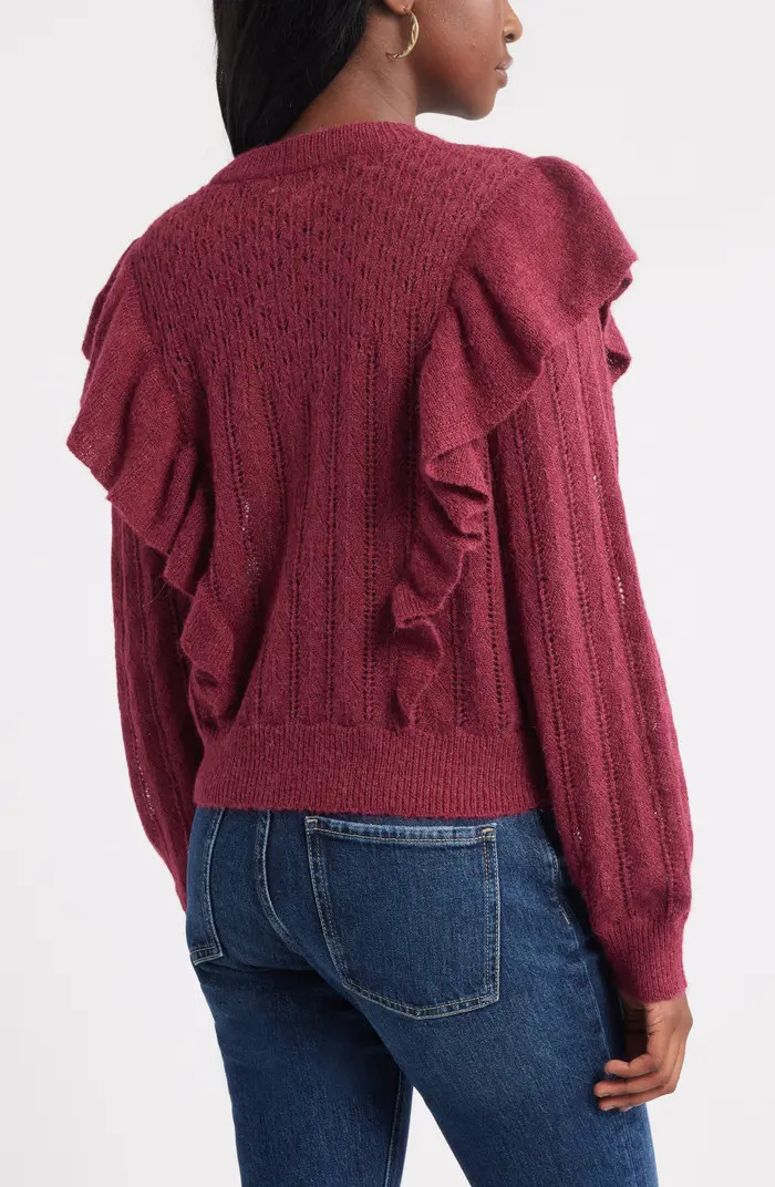 Ruffle Pointelle Sweater | Nordstrom