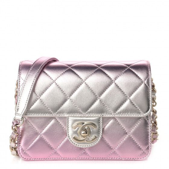 CHANEL Metallic Lambskin Like A Wallet Flap Golden Pink | Fashionphile