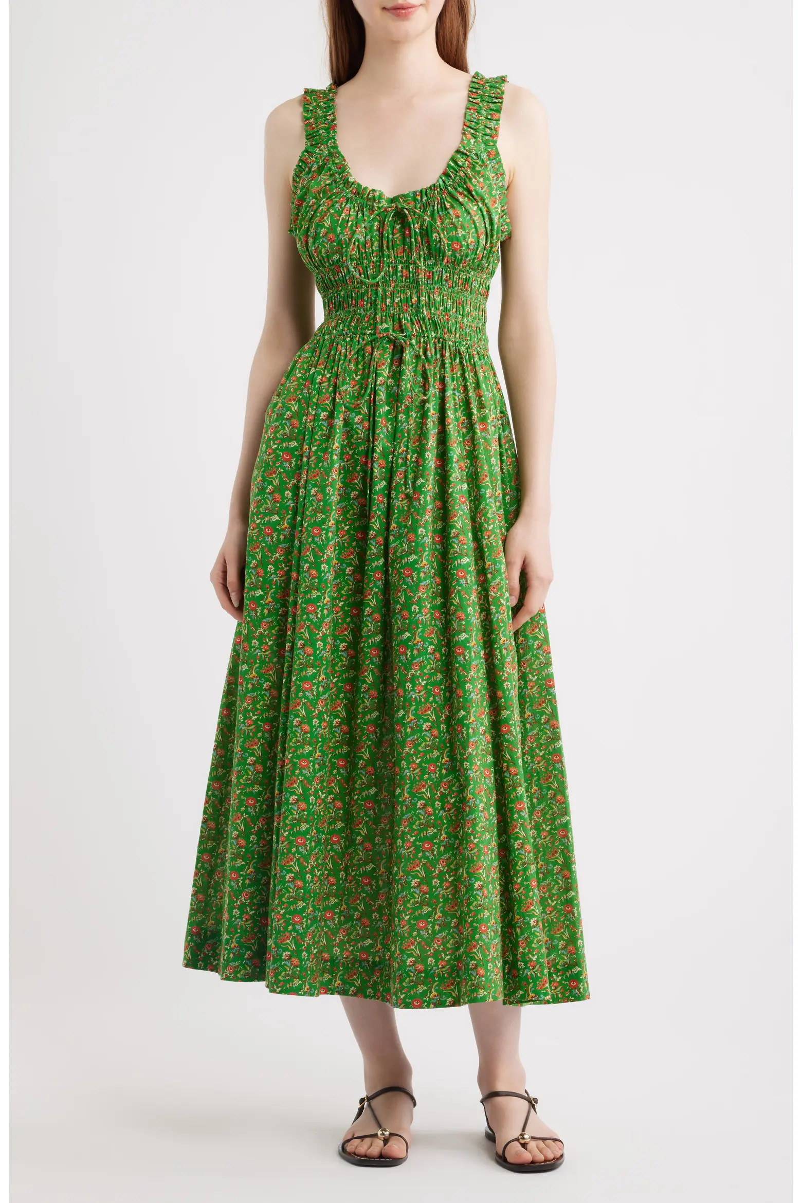 Emmaretta Floral Pleated Cotton Voile Maxi Dress (Women) | Nordstrom | Nordstrom
