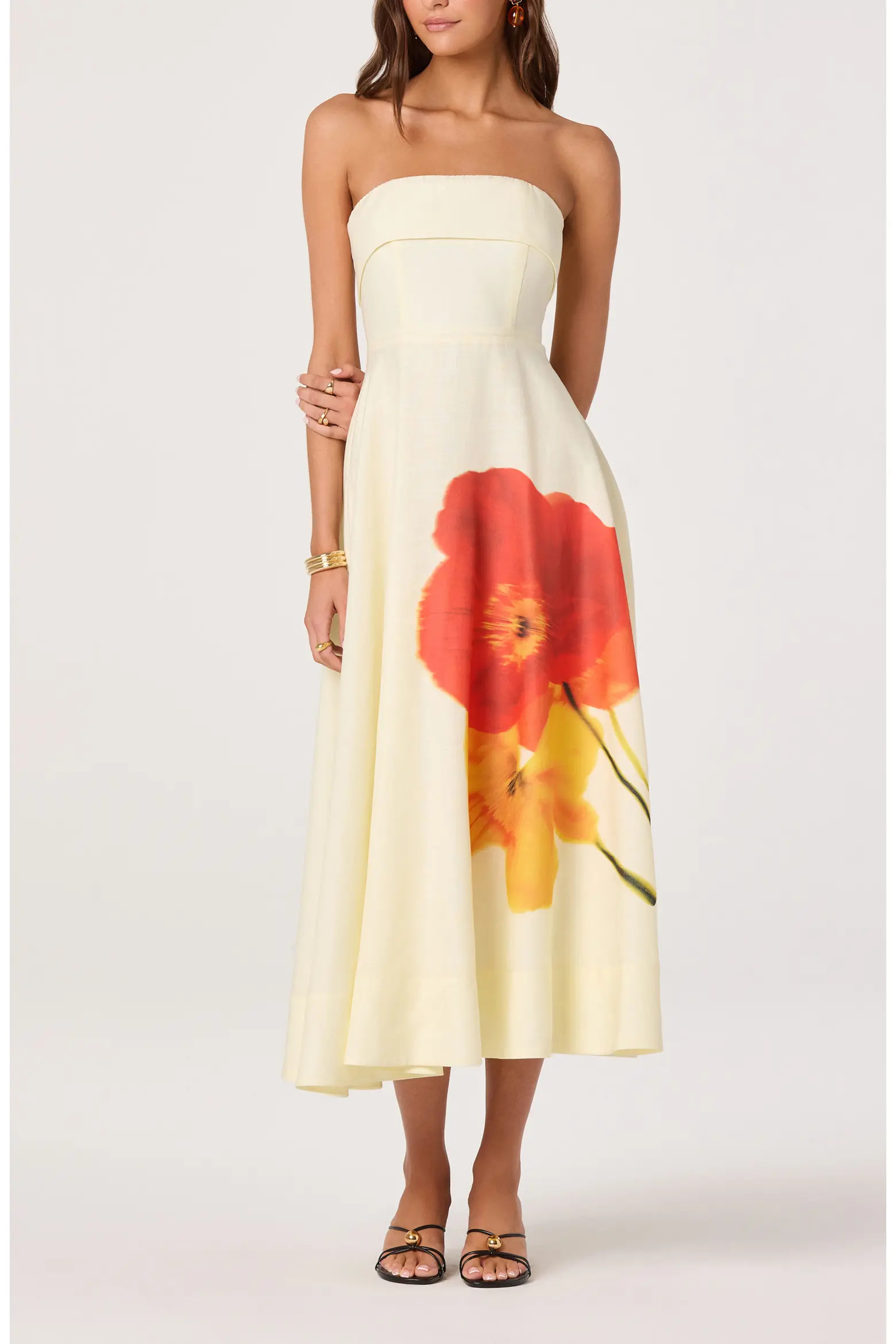 Ximena Placed Floral Strapless Dress (Women) | Nordstrom | Nordstrom