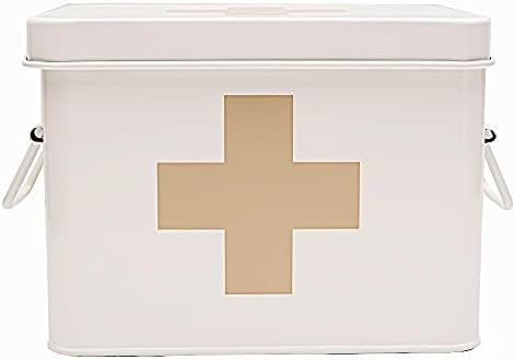 Generic Retro Enameled First Aid Box for Medicine Storage and Home Decor with Lid and Removable T... | Amazon (US)