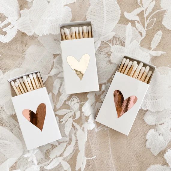Wedding Matches Heart Matches Cute Matches Silver Gold Rose | Etsy | Etsy (US)