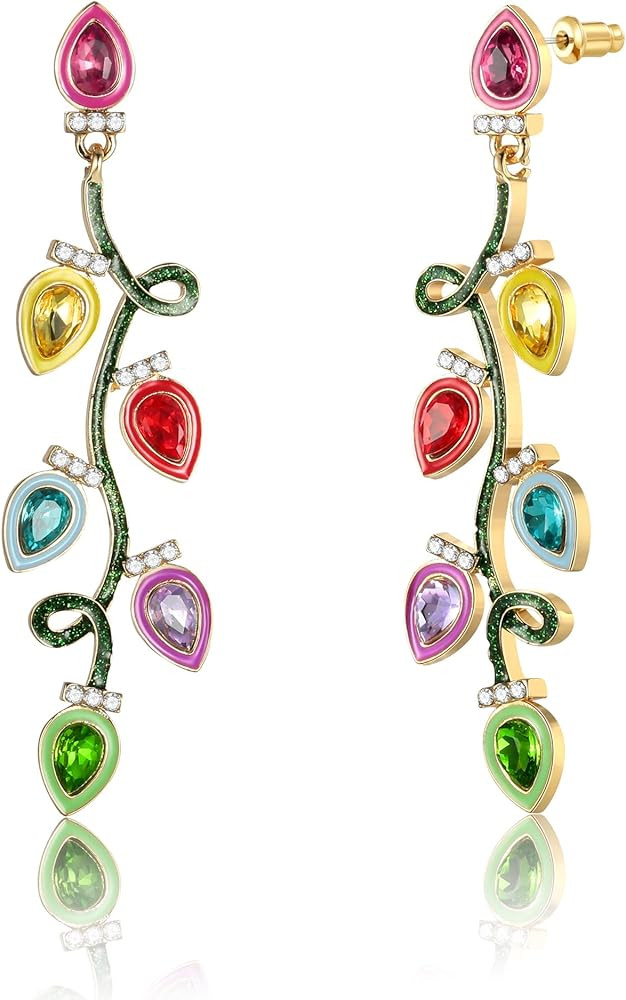 Christmas Earrings for Women - Gingerbread Man, Trees, Bow, Candy, Snowflake, Reindeer & Colorful... | Amazon (US)