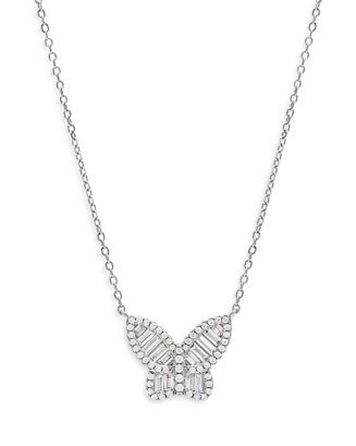Pavé & Baguette Large Butterfly Necklace, 16"-18" | Bloomingdale's (US)