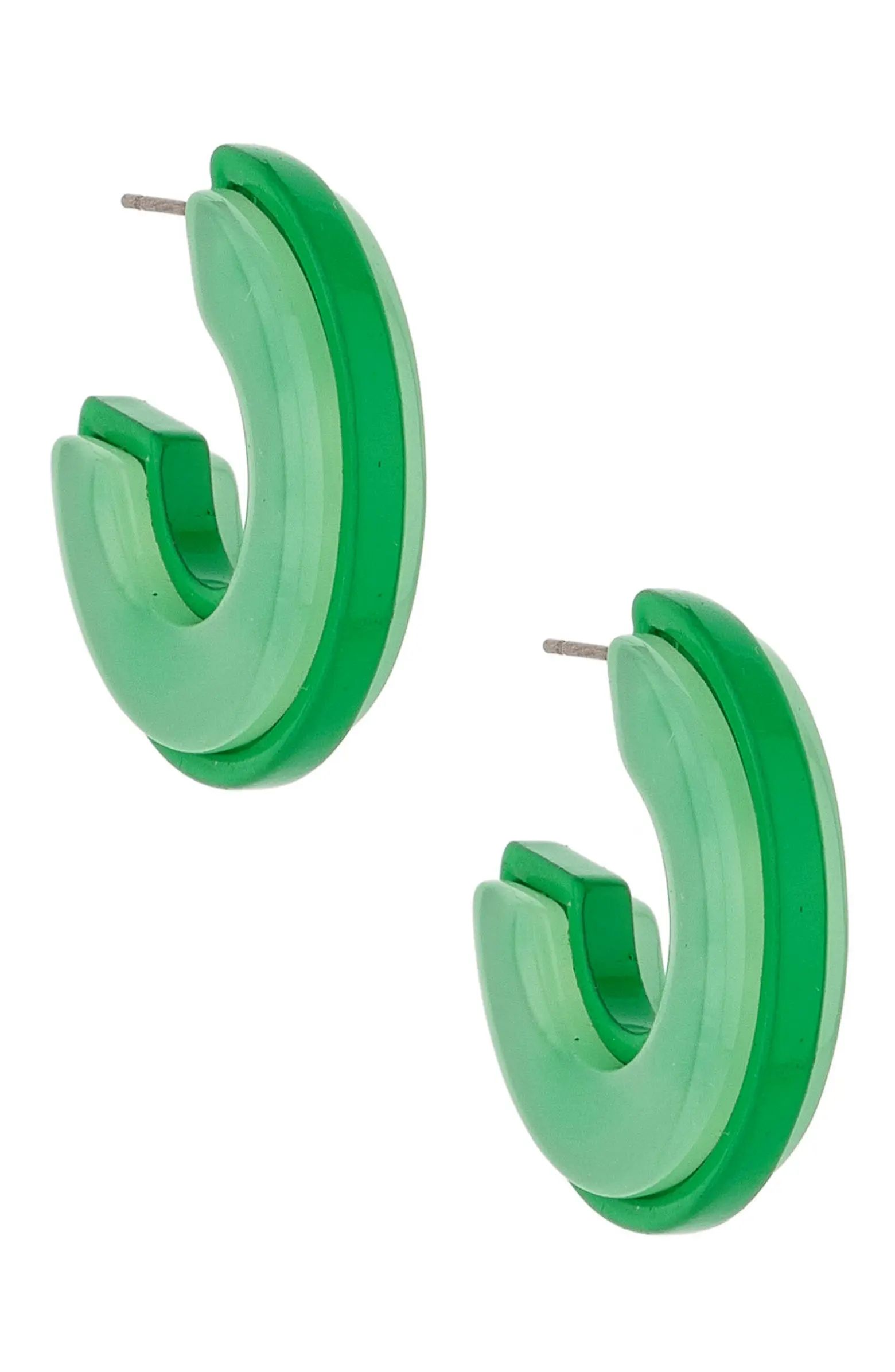 Ettika Green Resin Hoop Earrings | Nordstrom | Nordstrom