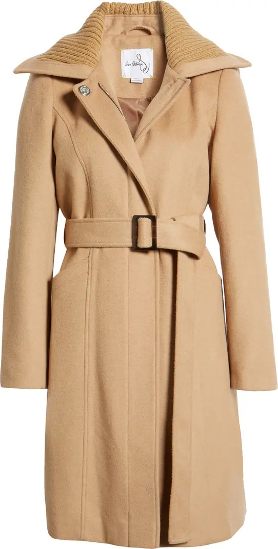 Wool Blend Rib Collar Coat | Nordstrom
