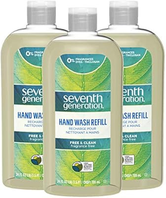 Seventh Generation Hand Wash Refills, Free & Clean Unscented, 24 oz, Pack of 3 | Amazon (US)