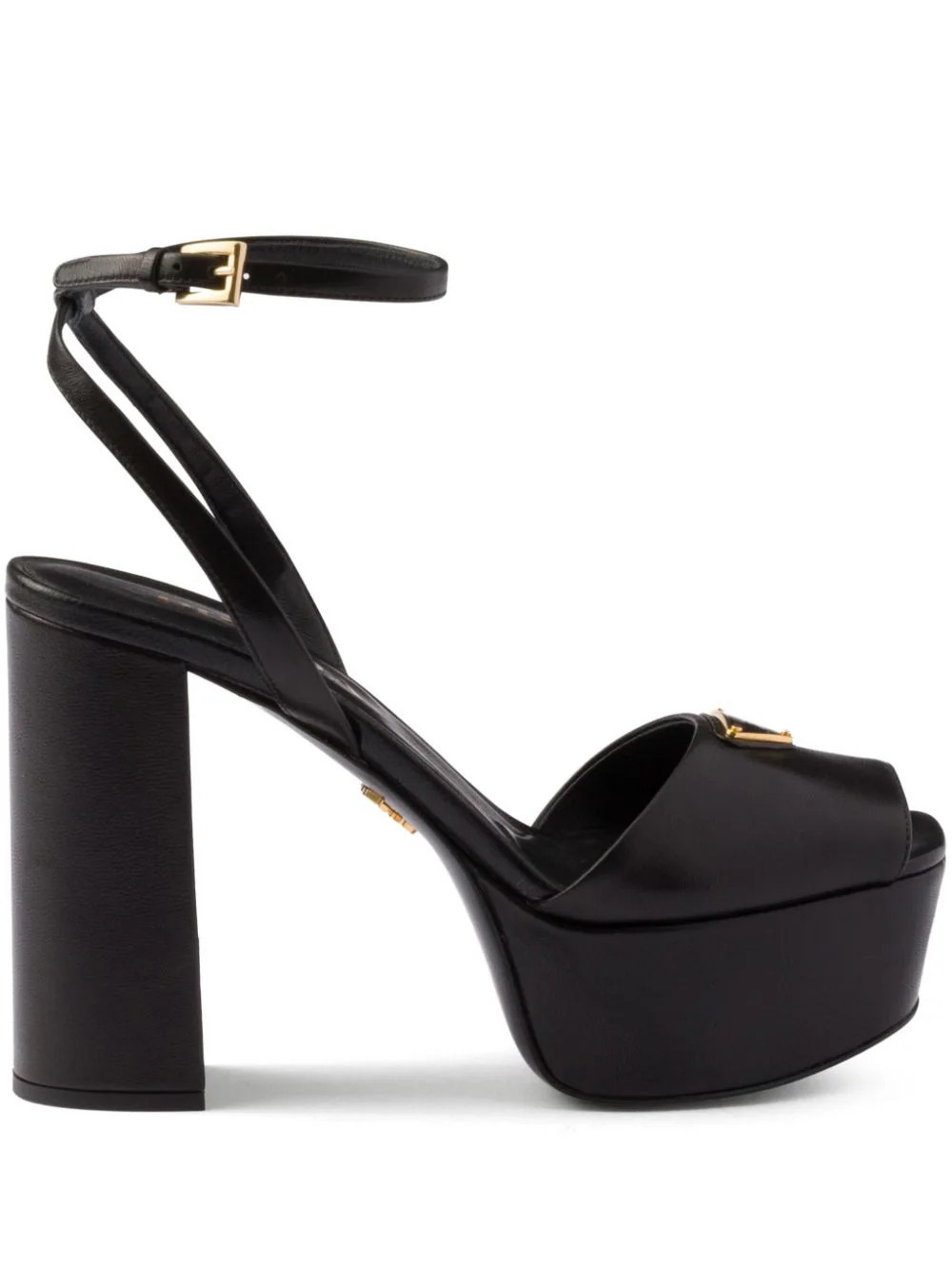Prada 115mm leather platform sandals - Black | Farfetch Global
