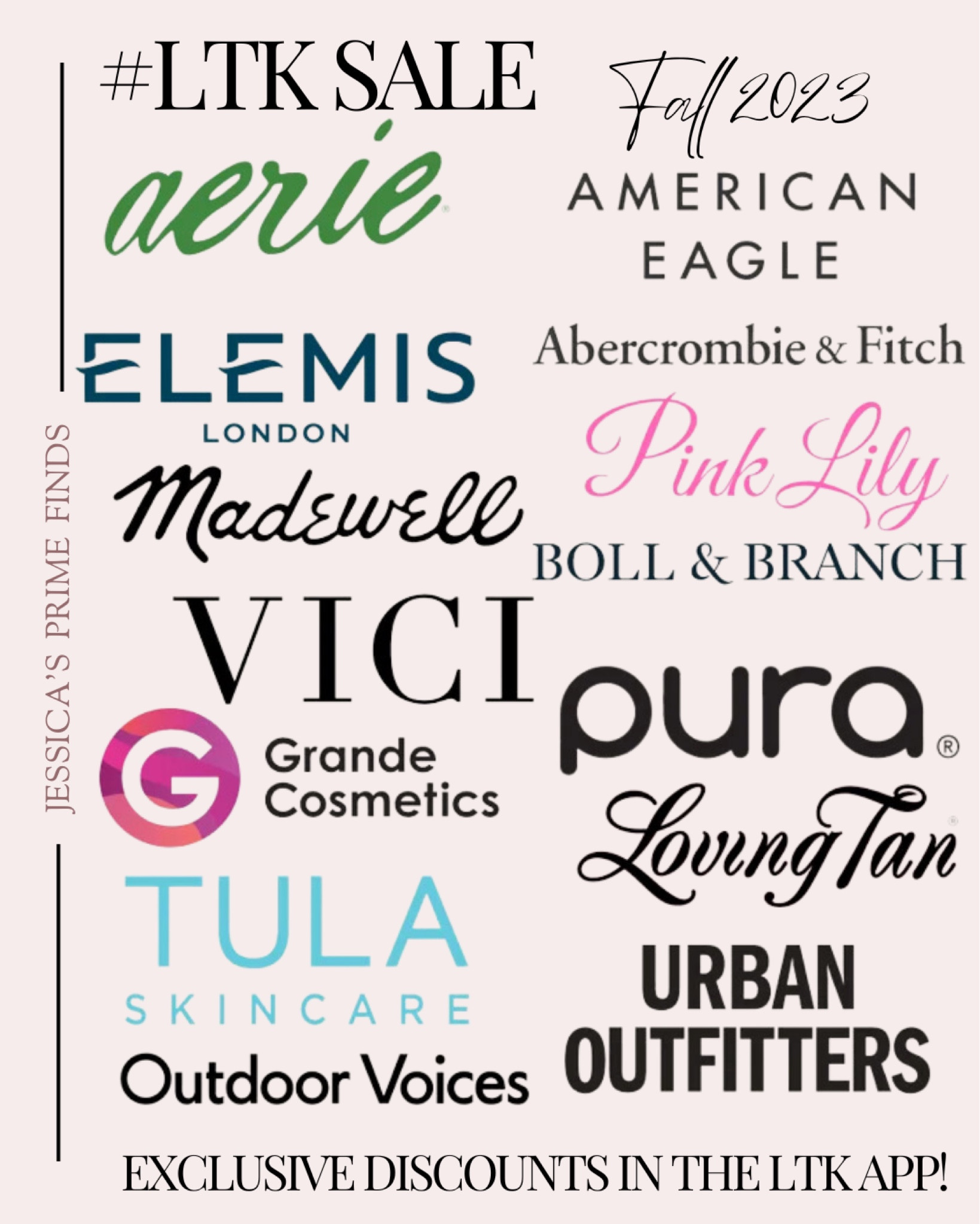 Shop the APP EXCLUSIVE LTK SALE! 14 retailers with amazing discounts only for LTK shoppers. Stock up for fall, purchase fall fashion staples, refresh your closet, beauty deals. 
Retailers include: 

Aerie - 25% off site wide - 
American Eagle - 25% off site wide  - 
Abercrombie - 20% off site wide - 
Elemis - 20% off sitewide - 
Pink Lily - 30% off site wide - 
Madewell - 20% off site wide  - 
Boll & Branch - 20% off site wide - 
Vici - 30% off site wide  - 
Pura - 25% off all home fragrance & the pura 3 smart diffusers - 
Grande cosmetics - 25% off site wide - 
TULA - 25% off site wide - 
Loving Tan - 15% off site wide - 
Urban Outfitters - 25% off site wide - 
Outdoor voices - 30% off site wide - 

#LTKfitness #LTKworkwear #LTKSale