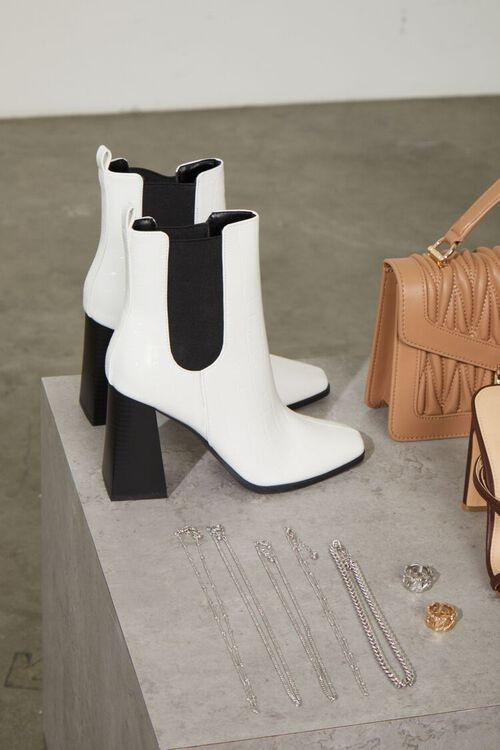 Faux Croc Leather Chelsea Boots | Forever 21 (US)