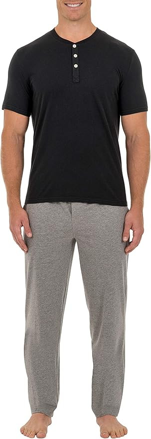 Fruit of the Loom Men's 2-Piece Jersey Knit Pajama Set | Amazon (US)